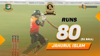 Jahurul Islam 80 run against Chattogram  Gemcon Khulna vs Gazi Group Chattogram  1st Qualifier [upl. by Fishback]