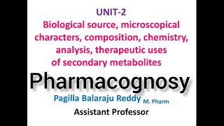 pharmacist Pharmacognosy study material1  unit2  pharmacognosy pharmacy youtubevideo [upl. by Dustin]