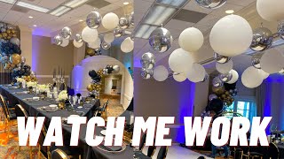 CEILING BALLOON INSTALLS  WATCH ME WORK  Mini Vlog [upl. by Renny]