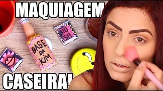 FIZ UMA MAQUIAGEM COMPLETA SÓ COM MAKE CASEIRA [upl. by Gaulin90]