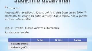 quotMatematika lengviauquot Judėjimo uždaviniai 3 pamoka 10 klasei [upl. by Nisbet]