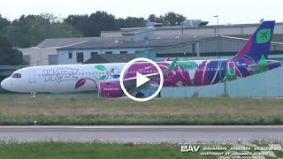 Airbus A321neo  Wizz Air Malta quotFly the Greenest Liveryquot 9HWNM  takeoff at Memmingen Airport [upl. by Arodasi]