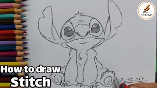 How to draw stitch step by step amp easy for beginners [upl. by Oruasi]