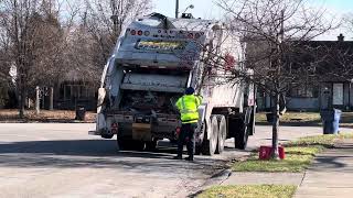 Rumpke recycling truck picking up recycling cng mack [upl. by Henryk664]