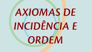 Axiomas de Incidência e Ordem [upl. by Stuckey]