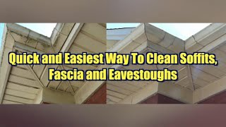 How to EASILY Clean Soffits Fascia Eavestroughs and Siding without powerwashing [upl. by Noevart382]