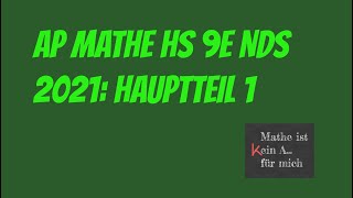 Abschlussprüfung Mathematik Hauptschule 9E Niedersachsen 2021 Hauptteil 1 ohne Hilfsmittel [upl. by Esyak888]