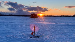 100 Flags While Ice Fishing on Lake Champlain [upl. by Ciri]