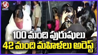 Task Force Police Officials Raid On Banjara Hills Toss Pub  100 Men And 42 Women Arrested  V6 News [upl. by Liss]