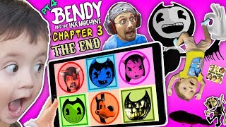 LEARN COLORS w BENDY amp the INK MACHINE FGTEEV BEST BATIM GAMEPLAY Elevator Glitch Chapter 3 Ending [upl. by Lleumas]