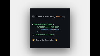 🎥 Create Video using React  Intro to Remotion 🎥 [upl. by Eatnom]