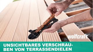 Starterset quotVerdecktes Verschraubenquot Unsichtbares Verbindungssystem für Holzterrassen  wolfcraft [upl. by Sudhir713]