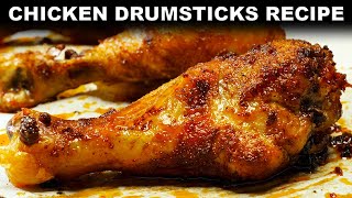 Oven Baked Chicken Drumsticks Recipe [upl. by Gereron94]