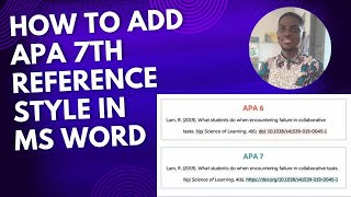 How to Add APA 7th reference style to MS Word [upl. by Walburga]