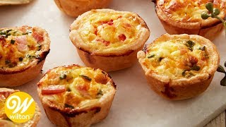 Mini Ham and Cheese Quiche Recipe  Wilton [upl. by Alor477]