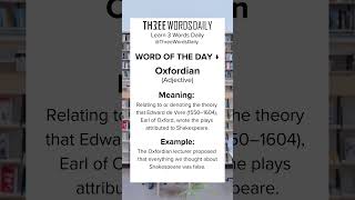 Learn what Oxfordian means english vocabulary learnenglish englishvocabulary shorts [upl. by Phil9]