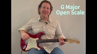 How To Play G Major Scale Open MrGGuitarClass [upl. by Balcke]