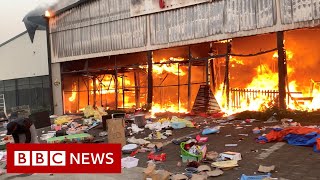 Looting and unrest leaves 72 dead as South Africa violence continues  BBC News [upl. by Anoel]