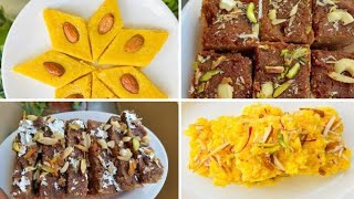 10 mins easy and quick sweets  4 instant sweet recipes [upl. by Lledo]