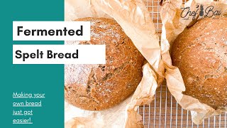 EASY SPELT BREAD  Dutch Oven  Vegan  Wheat Free  Fermented Herbed Bread [upl. by Davena]