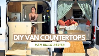 DIY Van Countertops  Dinette Kitchen FlipUpFlipDown  Van Build Series Ep 29 [upl. by Marte]