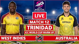 ICC T20 World Cup Warm Up Live Australia vs West Indies Live  AUS vs WI Live Scores amp Commentary [upl. by Ecnerual832]