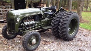 Huge V8 Power Tractors Insane sound Roll over Fast and Strong V8 Swaped Tractor [upl. by Dicky]