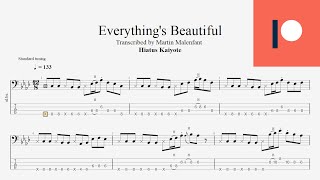 Hiatus Kaiyote  Everythings Beautiful bass tab [upl. by Anaitit19]