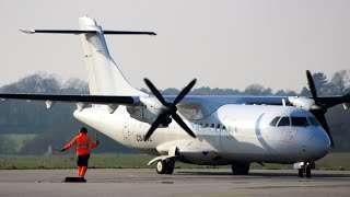 ATR 42300 Lease Fly landing at Lannion Airport [upl. by Tocci933]