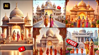 Shri Ram Mandir inauguration 3D Ai Photo Editing  Viral Photo Editing Bing Ai Imageai [upl. by Saum881]