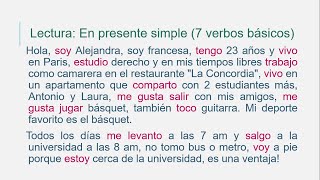 Texte en español Present simple  Se presenter  Apprendre lespagnol  learn Spanish [upl. by Swanhildas]