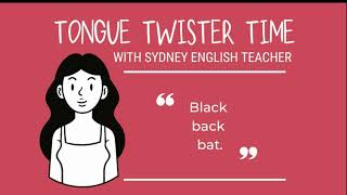 Tongue Twister Fun English Pronunciation Practice  Black back bat [upl. by Taima]