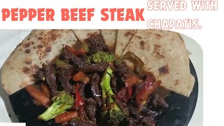 How To Make Peppered Steak Beef Recipe Delicious Peppered Steak Beef Served With Chapati [upl. by Painter]