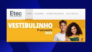 Inscrições para Vestibulinho ETEC [upl. by Odnanreh]