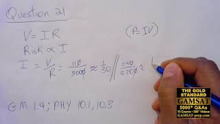 GAMSAT Practice Test 3 Question 21 Physics Ohms Law ACERs Pink Booklet [upl. by Eedrahs38]