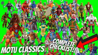 Masters Of The Universe Classics Complete Checklist [upl. by Olocin37]