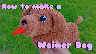 Crochet Weiner Dog Tutorial How To Instructions Crochet Pattern [upl. by Lustick]