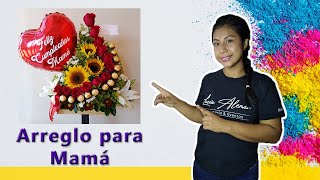 ARREGLO FLORAL para CUMPLEAÑOS de MAMÁ 🎉 TUTORIAL 2020 [upl. by Boleslaw]