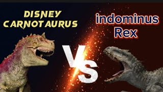 Disney carnotaurus vs indominus rex  jwed indominus rex vs Disney carnotaurus [upl. by Nolyar624]