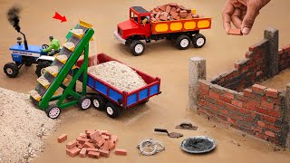 diy truck bricks construction  conveyor belt sand loading science project sanocreator [upl. by Cheke]