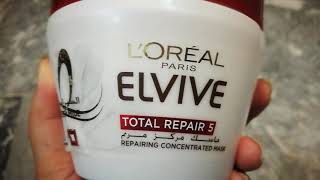 LOREAL PARISELVIVEtotal repairing maskbest hair mask after reboundingfizzydull hairbest review [upl. by Lavinia]