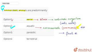 Ammonotelic animals are predominantly [upl. by Newberry]