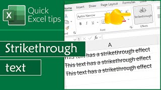 How to strikethrough text in Excel [upl. by Margarita]