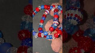 Pony Beads Blinged Up 4th of July Arm Candy fourthofJuly IdaGeesJewelry bigbusinessowner [upl. by Aribold816]