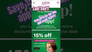 Ulta Sale 15 Discount on the App Today only ulta sephora fragance makeup [upl. by Weinhardt862]