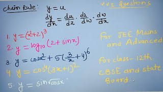 Chain Rule  Illustration on Differentiation  Very very important questions [upl. by Tenaej447]