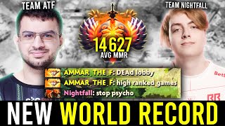 quotNEW DOTA WORLD RECORD with the MOST HIGHEST AVG MMR GAME everquot  TEAM ATF vs TEAM NIGHTFALL [upl. by Aiekahs25]