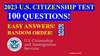 2023  100 Civics Questions for the US Citizenship Test 2 [upl. by Tnarb660]