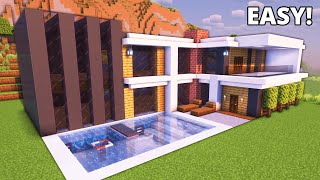 Minecraft BEST Modern House Tutorial🏠 [upl. by Leonerd]