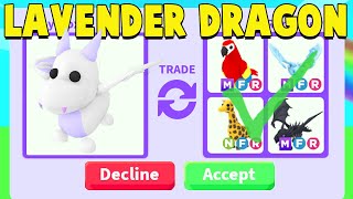 Trading NEW LAVENDER DRAGON in Adopt Me [upl. by Adnalay592]